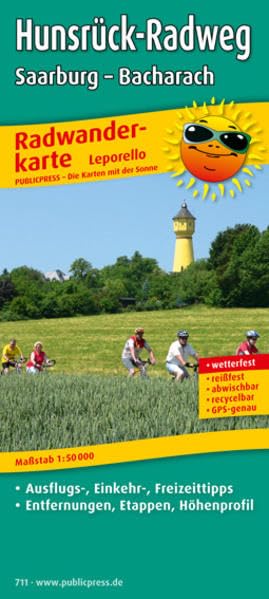 Hunsrück-Radweg, Saarburg - Bacharach: Leporello Radtourenkarte mit Ausflugszielen, Einkehr- & Freizeittipps, Entfernungen, Etappen, Höhenprofil, ... 1:50000 (Leporello Radtourenkarte / LEP-RK) Leisure, Home & Garden