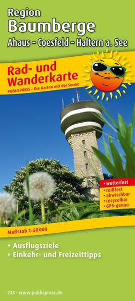 Rad- und Wanderkarte Region Baumberge, Ahaus - Coesfeld - Haltern a. See 1 : 50 000 Leisure, Home & Garden
