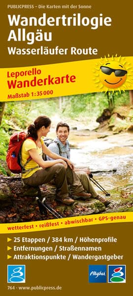 Wanderkarte Wandertrilogie Allgäu - Wasserläufer 1 : 35 000 book