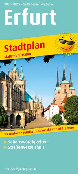 Erfurt: Stadtplan mit Sehenswürdigkeiten und Straßenverzeichnis, wetterfest, reißfest, abwischbar, GPS-genau. 1:50000: Mit Sehenswürdigkeiten und ... reißfest, abwischbar, GPS-genau. 1:15000 Leisure, Home & Garden