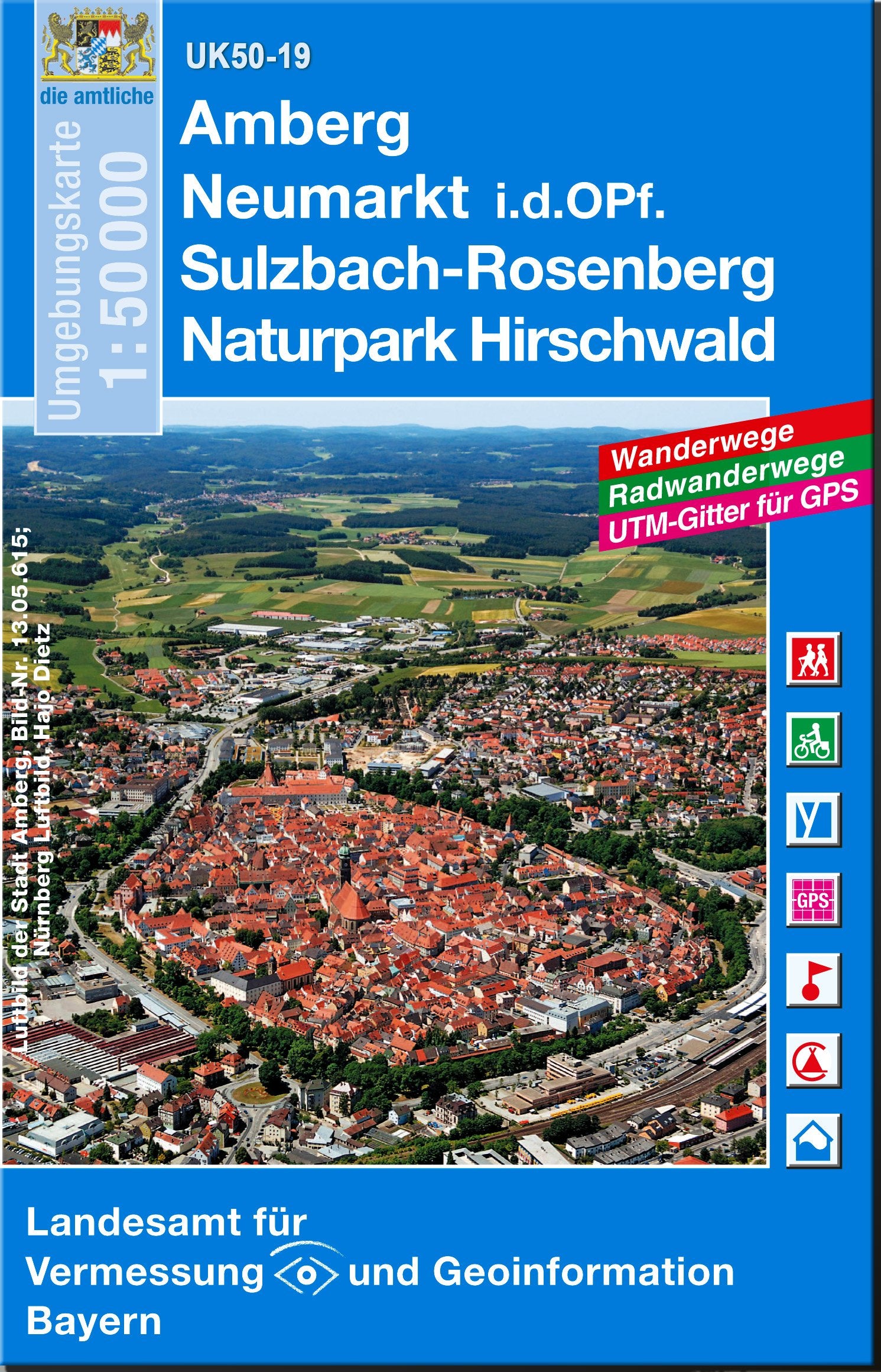 UK50-19 Amberg-Neumarkt i.d.OPf.: Sulzbach-Rosenberg, Naturpark Hirschwald, Velburg, Vilseck, Hirschau, Schmidmühlen, Burglengenfeld, Freystadt, ... Karte Freizeitkarte Wanderkarte) Leisure, Home & Garden