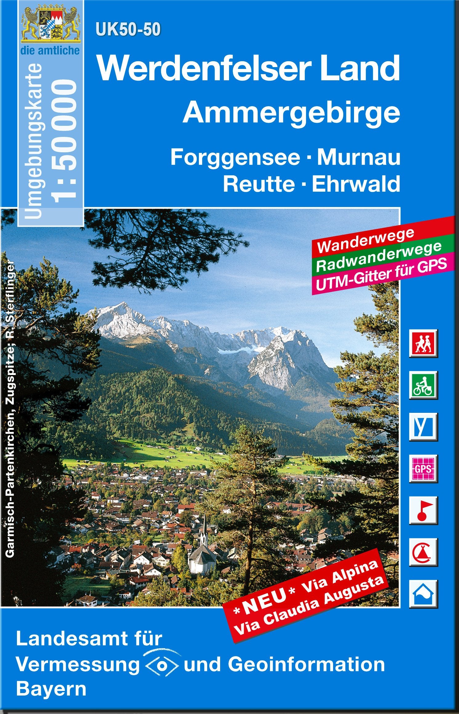 UK50-50 Werdenfelser Land, Ammergebirge,: Forggensee, Murnau a.Staffelsee, Reutte, Ehrwald, Garmisch-Partenkirchen, Mittenwald, Staffelsee, Plansee, ... Karte Freizeitkarte Wanderkarte) Leisure, Home & Garden