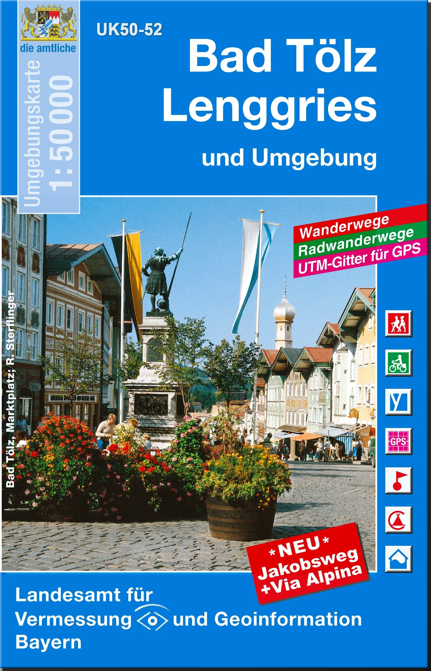 UK50-52 Bad Tölz, Lenggries und Umgebung: Tegernsee, Kochelsee, Walchensee, Penzberg, Gertesried, Murnau a.Staffelsee, Seeshaupt, Vorderriß: Jakobsweg ... Karte Freizeitkarte Wanderkarte) Leisure, Home & Garden