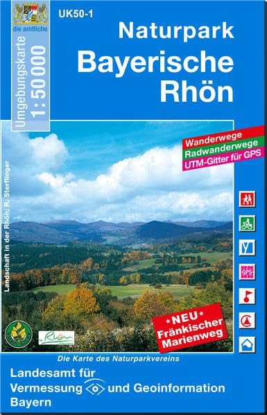 Naturpark Rhön Süd 1 : 50 000: Mit Wanderwegen, Radwanderwegen, Gitter für GPS-Nutzer (UK 50-01) Leisure, Home & Garden