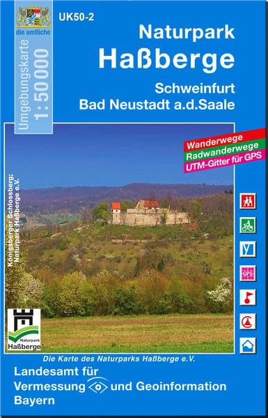 UK50-2 Naturpark Haßberge: Schweinfurt, Bad Neustadt a.d.Saale, Bad Königshofen i.Grabfeld, Königsberg i.Bay, Münnerstadt, Haßfurt, Ebern, Sesslach, ... Karte Freizeitkarte Wanderkarte) Leisure, Home & Garden