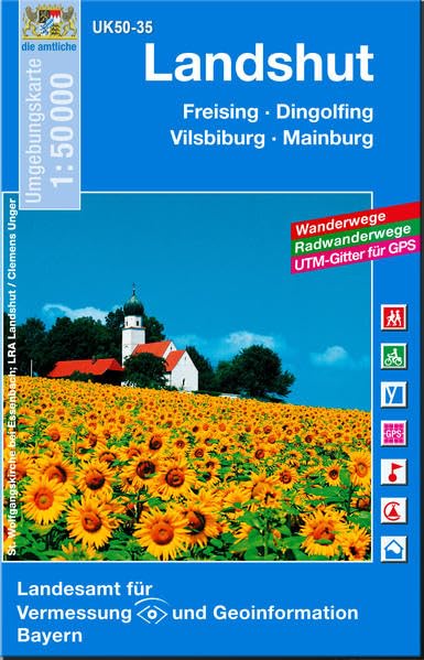UK50-35 Landshut: Freising, Dingolfing, Vilsbiburg, Mainburg, Moosburg a.d.Isar, Rottenburg a.d.Laaber, Neumarkt-Sankt Veit: Freising, Dingolfing, ... Karte Freizeitkarte Wanderkarte) Leisure, Home & Garden
