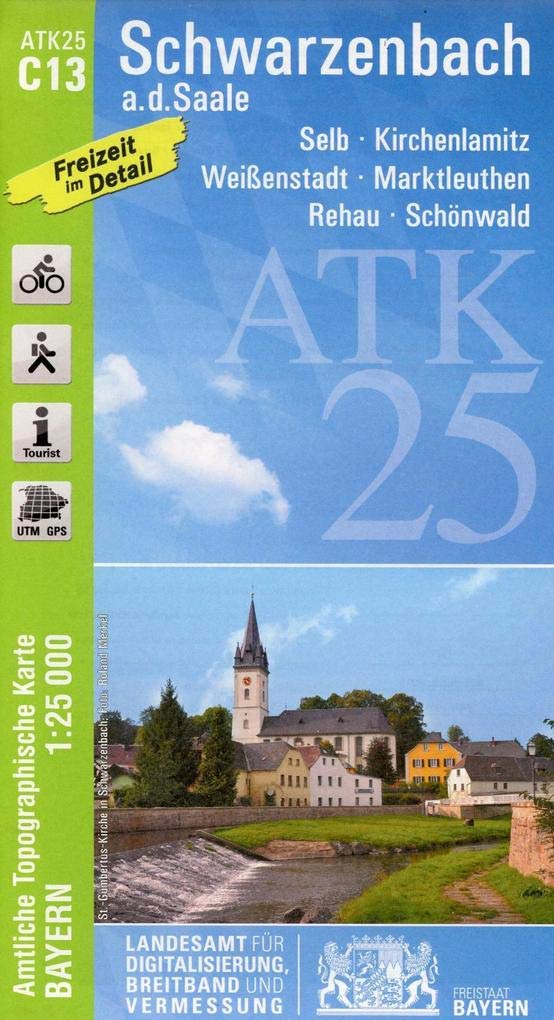 ATK25-C13 Schwarzenbach a.d.Saale (Amtliche Topographische Karte 1:25000): Selb, Kirchenlamitz, Weißenstadt, Marktleuthen, Rehau, Schönwald, ... Amtliche Topographische Karte 1:25000 Bayern) Leisure, Home & Garden