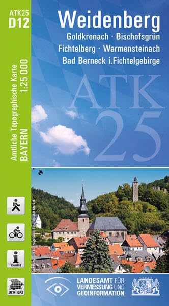 ATK25-D12 Weidenberg (Amtliche Topographische Karte 1:25000): Goldkronach, Bischofsgrün, Fichtelberg, Warmensteinach, Bad Berneck i.Fichtelgebirge (ATK25 Amtliche Topographische Karte 1:25000 Bayern) Leisure, Home & Garden