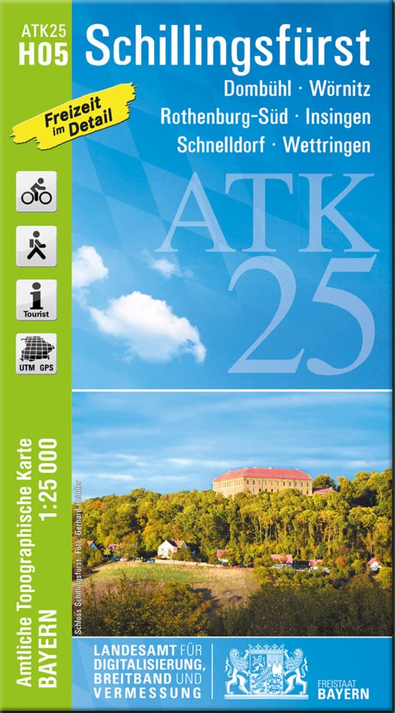 ATK25-H05 Schillingsfürst (Amtliche Topographische Karte 1:25000): Dombühl, Wörnitz, Rothenburg-Süd, Insingen, Schnelldorf, Wettringen (ATK25 Amtliche Topographische Karte 1:25000 Bayern) Leisure, Home & Garden