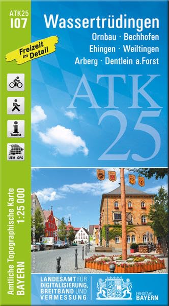 ATK25-I07 Wassertrüdingen (Amtliche Topographische Karte 1:25000): Ornbau, Bechhofen, Ehingen, Weiltingen, Arberg, Dentlein a.Forst (ATK25 Amtliche Topographische Karte 1:25000 Bayern) Leisure, Home & Garden