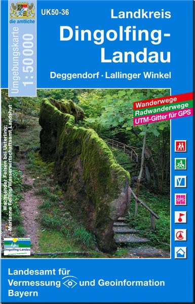 UK50-36 Landkreis Dingolfing-Landau: Deggendorf, Lallinger Winkel, Geiselhöring, Plattling, Osterhofen: Wanderwege, Radwanderwege, UTM-Gitter für GPS ... Karte Freizeitkarte Wanderkarte) Leisure, Home & Garden