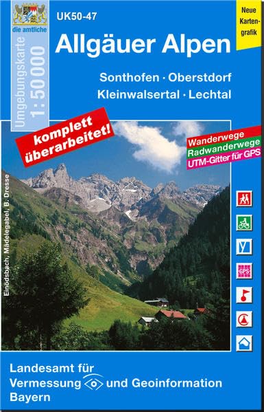 UK50-47 Allgäuer Alpen: Sonthofen, Oberstdorf, Immenstadt i.Allgäu, Oberstaufen, Kleinwalsertal, Lechtal, Pfronten, Naturpark Nagelfluhkette, Warth: ... Karte Freizeitkarte Wanderkarte) Leisure, Home & Garden