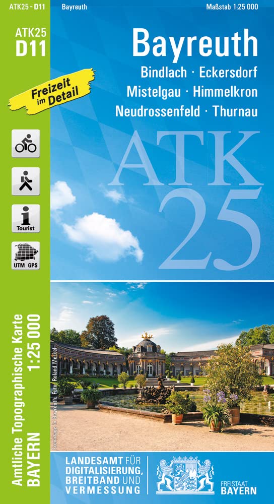ATK25-D11 Bayreuth (Amtliche Topographische Karte 1:25000): Bindlach, Eckersdorf, Mistelgau, Himmelkron, Neudrossenfeld, Thurnau, Bad Berneck, Schloss ... Amtliche Topographische Karte 1:25000 Bayern) Leisure, Home & Garden