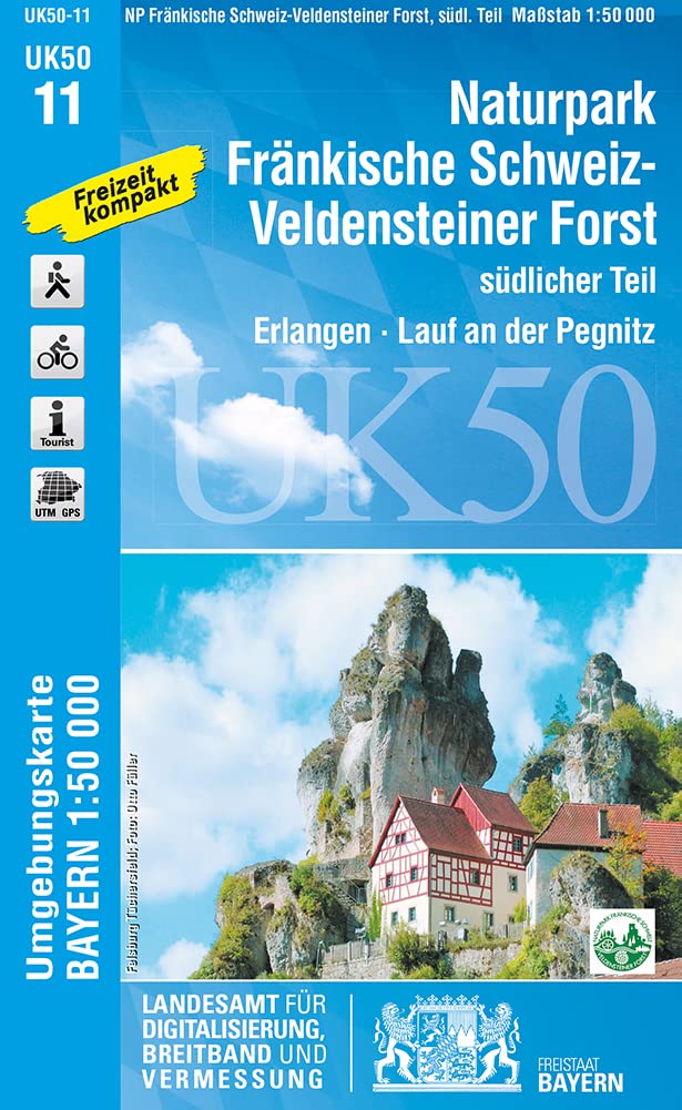 Naturpark Fränkische Schweiz-Veldensteiner Forst, südl.Teil 1 : 50.000  (UK50-11) Leisure, Home & Garden