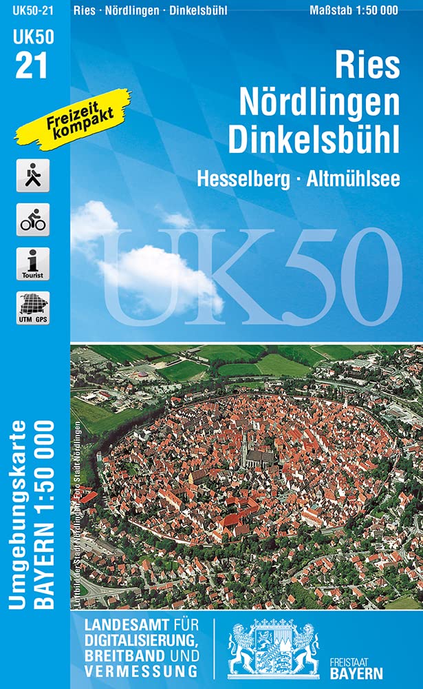 Ries, Nördlingen, Dinkelsbühl 1 : 50 000  (UK50-21) Leisure, Home & Garden