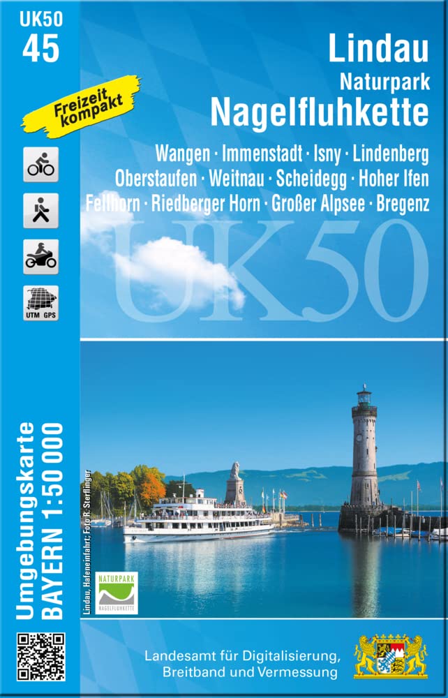Lindau, Naturpark Nagelfluhkette 1:50000 (UK50-45) Leisure, Home & Garden