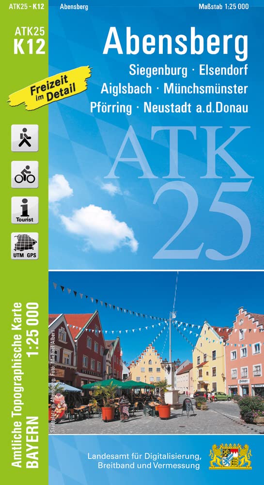 ATK25-K12 Abensberg (Amtliche Topographische Karte 1:25000): Pförring, Neustadt a.d.Donau, Aiglsbach, Münchsmünster, Siegenburg, Elsendorf, Biburg (ATK25 Amtliche Topographische Karte 1:25000 Bayern) Leisure, Home & Garden