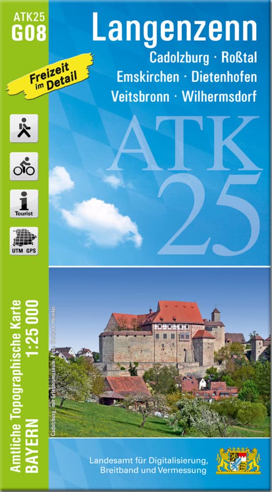 ATK25-G08 Langenzenn (Amtliche Topographische Karte 1:25000): Cadolzburg, Roßtal, Emskirchen, Dietenhofen, Veitsbronn, Wilhermsdorf (ATK25 Amtliche Topographische Karte 1:25000 Bayern) Leisure, Home & Garden
