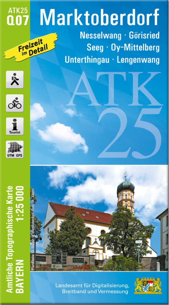 ATK25-Q07 Marktoberdorf (Amtliche Topographische Karte 1:25000): Nesselwang, Görisried, Seeg, Oy-Mittelberg, Unterthingau, Lengenwang (ATK25 Amtliche Topographische Karte 1:25000 Bayern) Leisure, Home & Garden