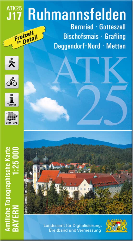 ATK25-J17 Ruhmannsfelden (Amtliche Topographische Karte 1:25000): Bernried, Gotteszell, Bischofsmais, Grafling, Deggendorf-Nord, Metten (ATK25 Amtliche Topographische Karte 1:25000 Bayern) Leisure, Home & Garden