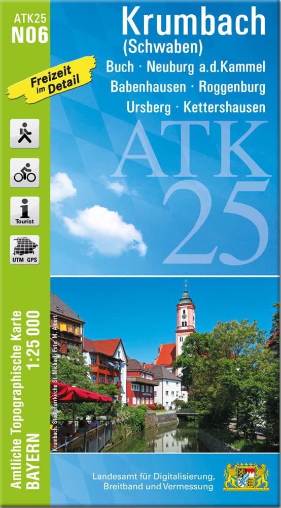ATK25-N06 Krumbach (Schwaben) (Amtliche Topographische Karte 1:25000): Buch, Neuburg a.d.Kammel, Babenhausen, Roggenburg, Ursberg, Kettershausen (ATK25 Amtliche Topographische Karte 1:25000 Bayern) Leisure, Home & Garden