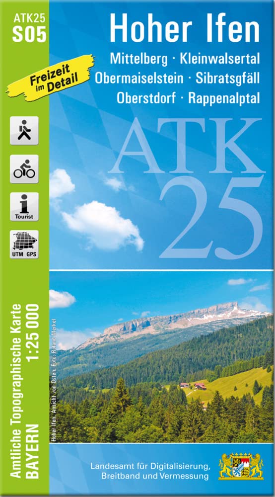 ATK25-S05 Hoher Ifen (Amtliche Topographische Karte 1:25000): Mittelberg, Kleinwalsertal, Obermaiselstein, Sibratsgfäll, Oberstdorf, Rappenalptal (ATK25 Amtliche Topographische Karte 1:25000 Bayern) Leisure, Home & Garden