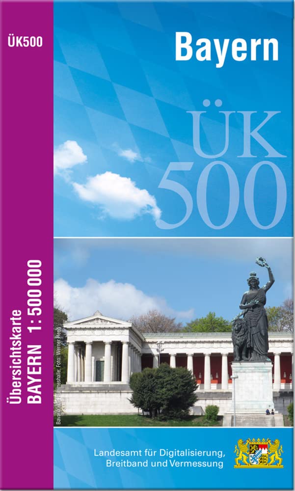 ÜK500 Amtliche Übersichtskarte von Bayern 1:500000 / ÜK500 Übersichtskarte von Bayern 1:500000: Physische Ausgabe 1:500 000 Leisure, Home & Garden