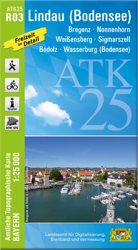 ATK25-R03 Lindau (Bodensee) (Amtliche Topographische Karte 1:25000): Bregenz, Nonnenhorn, Weißensberg, Sigmarszell, Bodolz, Wasserburg (Bodensee) (ATK25 Amtliche Topographische Karte 1:25000 Bayern) Leisure, Home & Garden