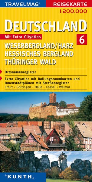 Deutschland 6: Weserbergland/Harz/Hessisches Bergland/Thüringer Wald: 1:200000 (KUNTH Reisekarten) Leisure, Home & Garden