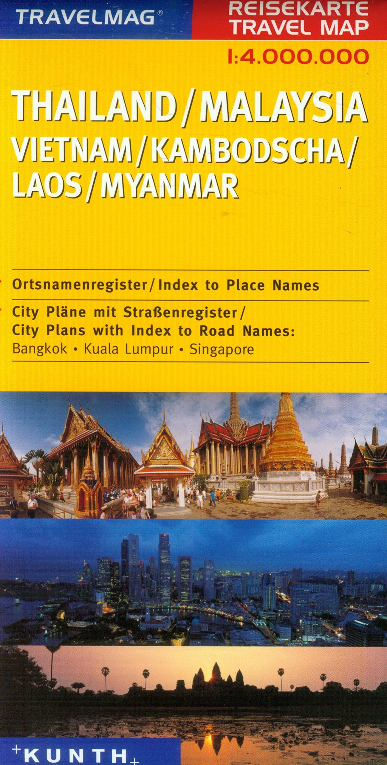 KUNTH Reisekarte Thailand / Malaysia / Vietnam / Kambodscha / Laos / Myanmar 1 : 4 000 000 Leisure, Home & Garden