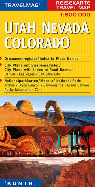KUNTH Reisekarte Utah - Nevada - Colorado 1 : 800 000 book