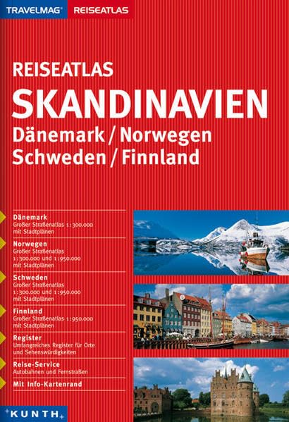 KUNTH Reiseatlas Skandinavien, Dänemark, Norwegen, Schweden, Finnland 1:300 000: 1:300000 / 1:950000 (KUNTH Reiseatlanten) Leisure, Home & Garden