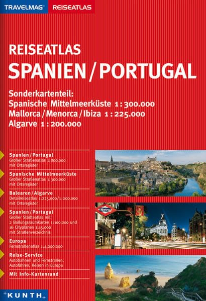 KUNTH Reiseatlas Spanien / Portugal 1:300000 / 1:800000: 1:300000 / 1:800000 (KUNTH Reiseatlanten) Leisure, Home & Garden
