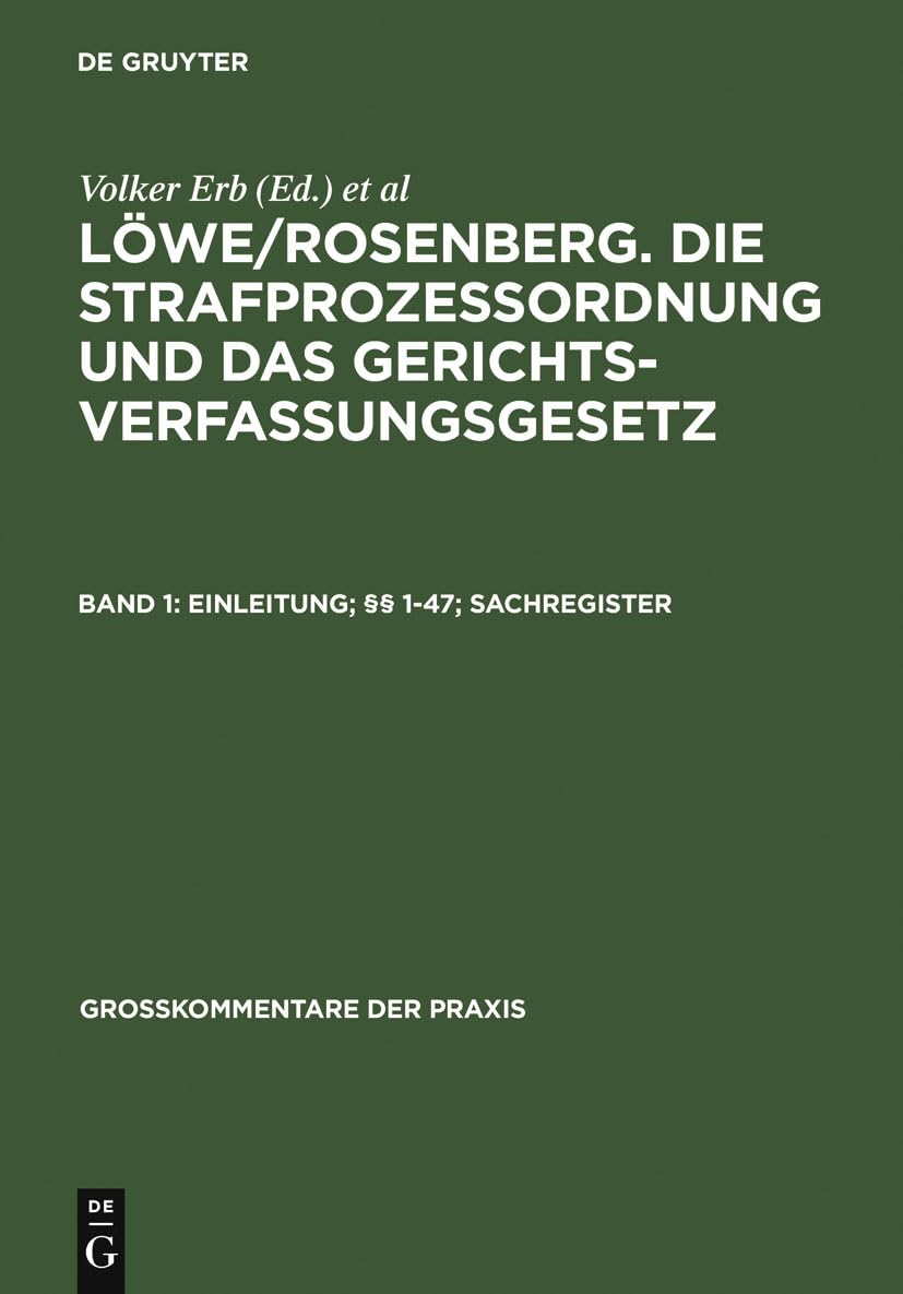 Einleitung; §§ 1-47; Sachregister (Großkommentare der Praxis) Law