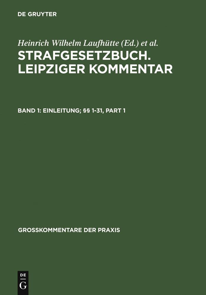 Einleitung; §§ 1-31: Grosskommentar: Einleitung (Großkommentare der Praxis, Band 1) Law