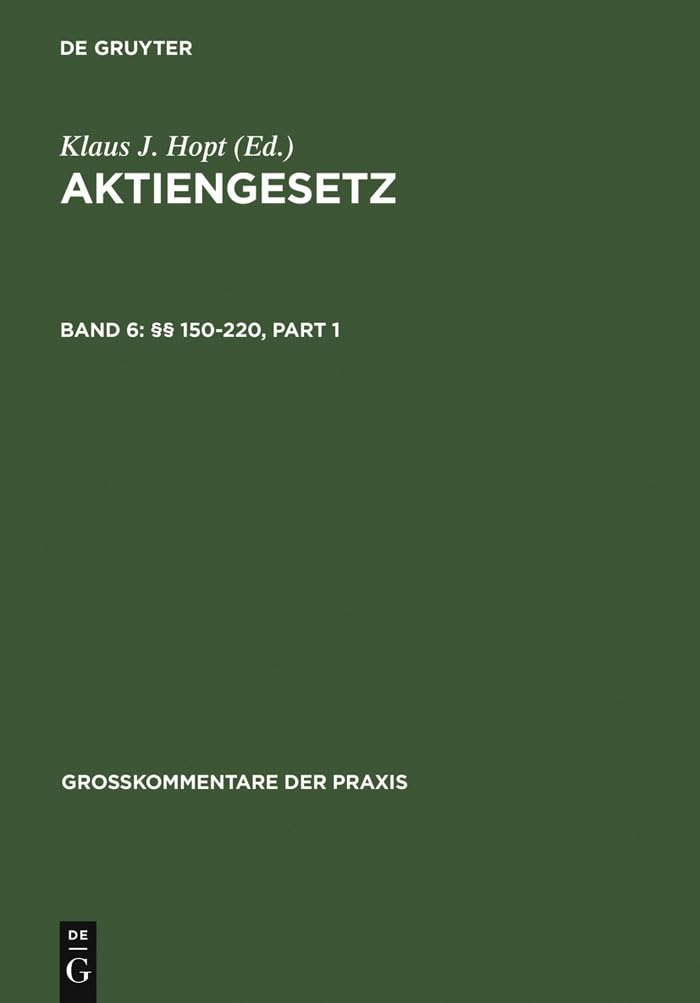 §§ 150-220: Band 6: §§ 150-220 (Großkommentare der Praxis) Law