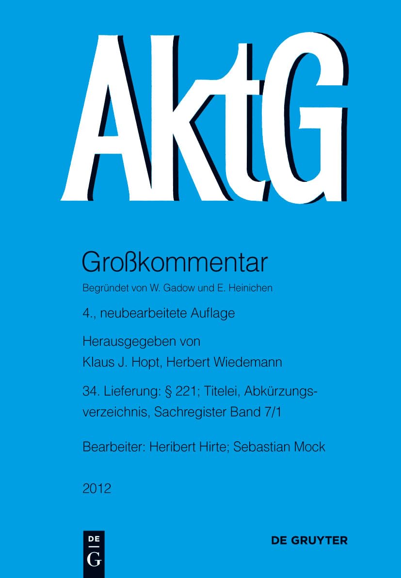 § 221; Titelei, Abkürzungsverzeichnis, Sachregister Band 7/1: Lieferung 34 § 221; Titelei, Abkürzungsverzeichnis, Sachregister (Großkommentare der Praxis) Law