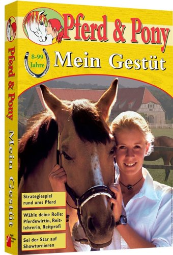Mein Gestüt, CD-ROM: Strategiespiel rund ums Pferd. Wähle deine Rolle: Pferdewirtin, Reitlehrerin, Reitprofi. Sei der Star auf den Showturnieren. Für Windows 98. ME, 2000, XP PC