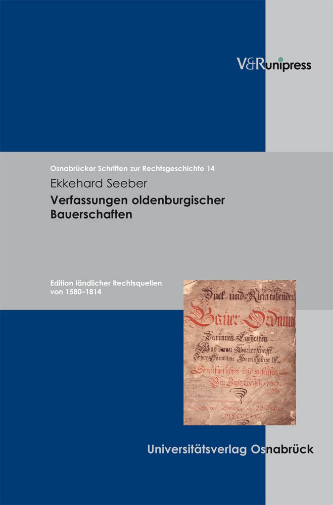 Verfassungen oldenburgischer Bauerschaften Law Books
