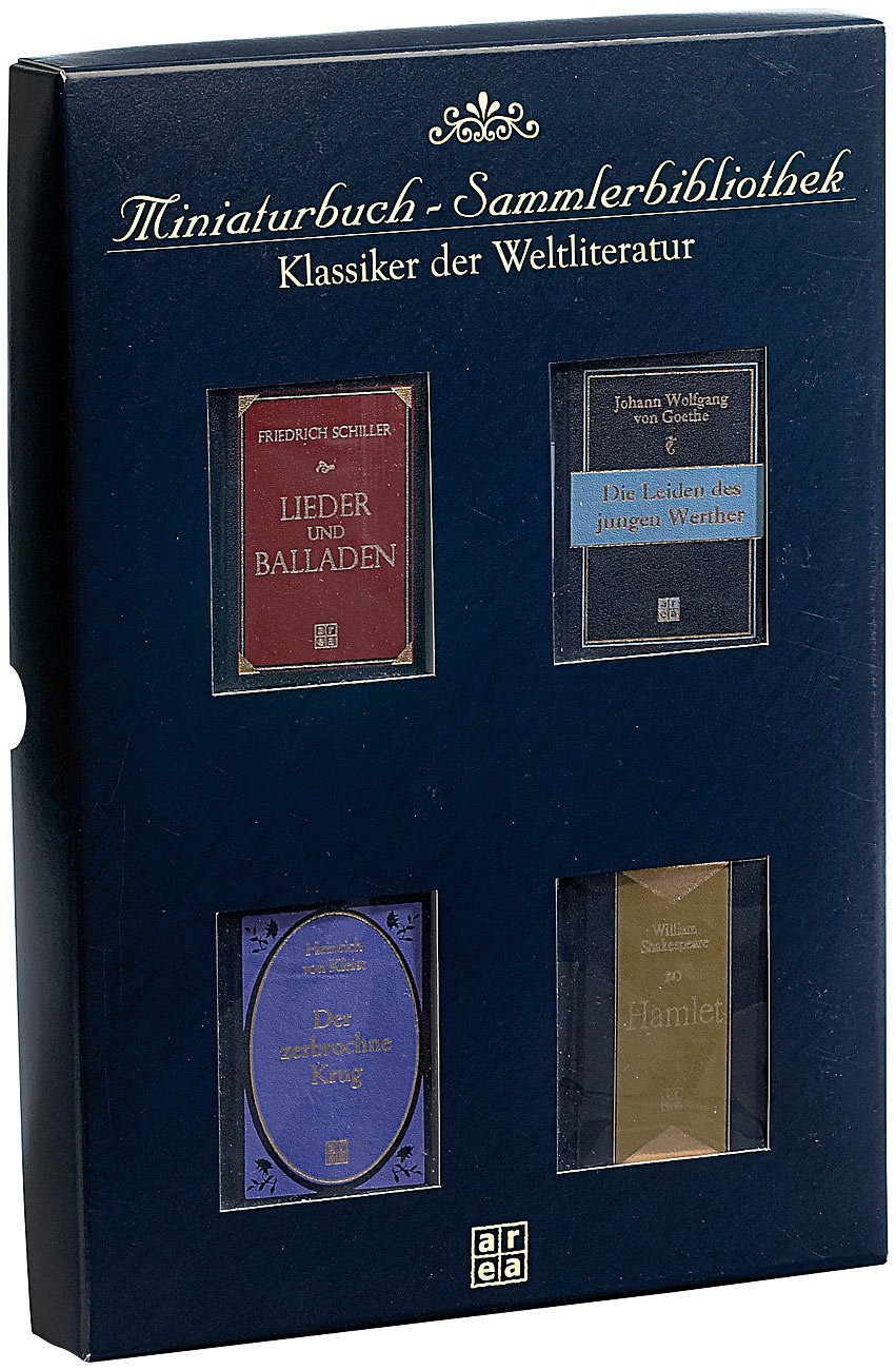 Miniaturbuch-Sammlerbibliothek: Klassiker der Weltliteratur: Shakespeare: Hamlet, Goethe: Die Leiden des jungen Werther, Schiller: Balladen, Kleist: Der zerbrochene Krug Contemporary literature Books