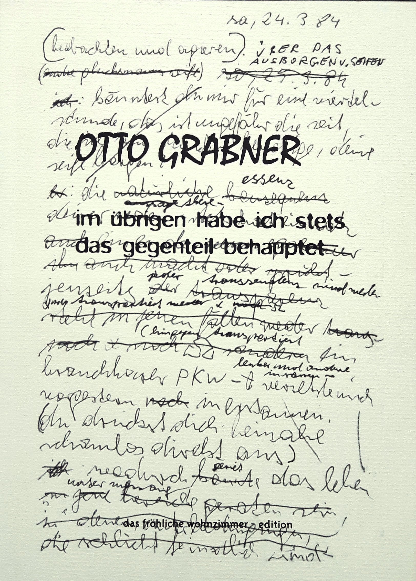 Im übrigen habe ich stets das Gegenteil behauptet Books