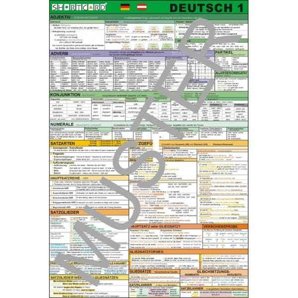 Shortcard / Deutsch 1: Wort- und Satzlehre - Grinschgl, Gernot book