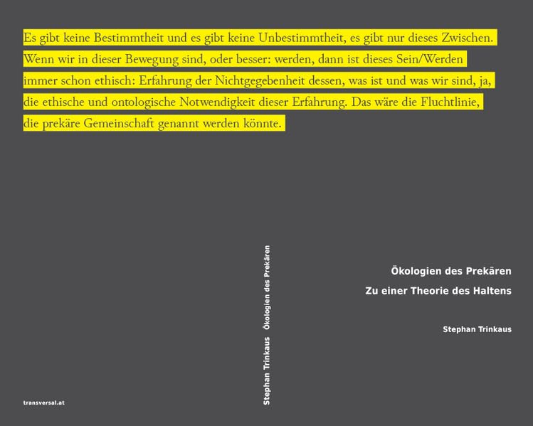 Ökologien des Prekären: Zu einer Theorie des Haltens Philosophy