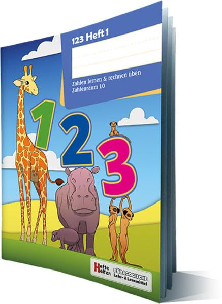 123 Heft 1: Zahlen lernen & rechnen üben - Zahlenraum 10 (Hefte helfen: pädagogische Lehr- und Lernmittel) Learning & Reference