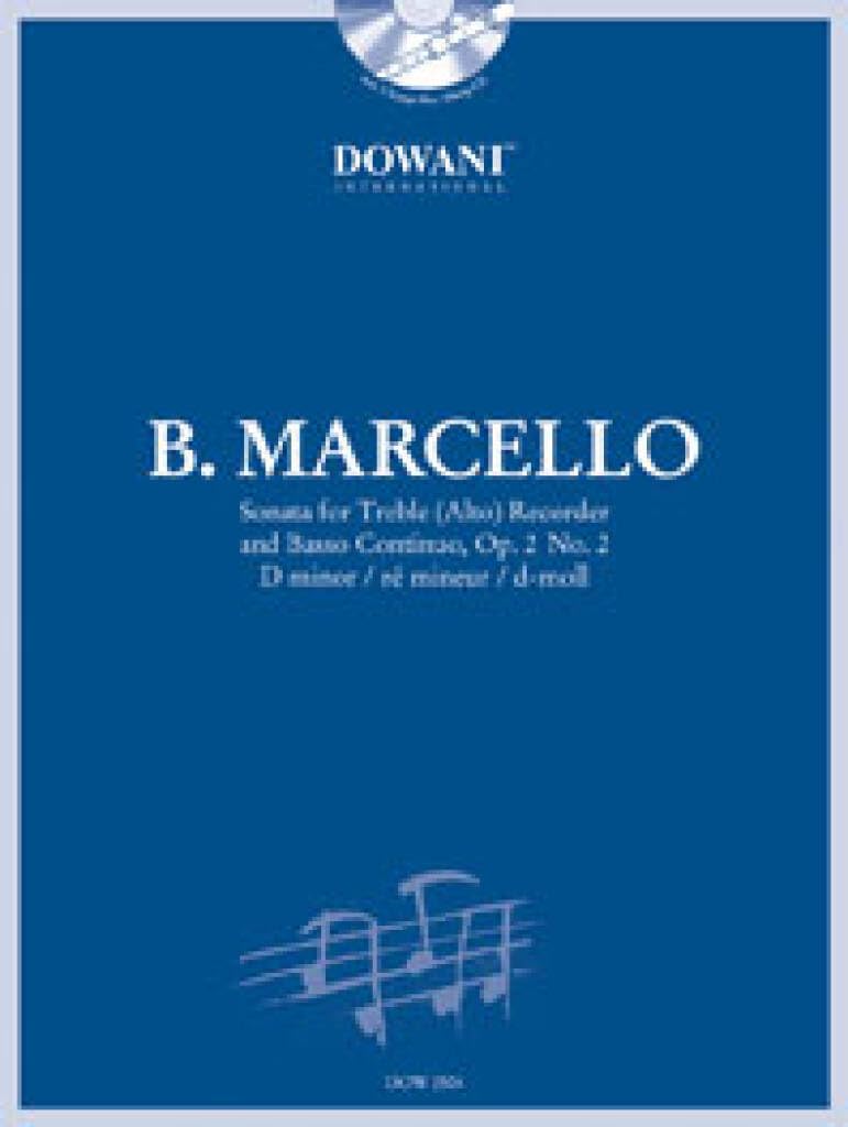 Marcello: Sonata in D Minor, Op. 2, No. 2 for Treble (Alto) Recorder and Basso Continuo Sheet Music