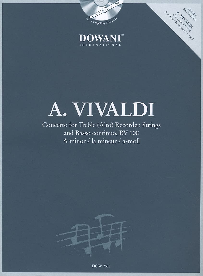 Vivaldi: Concerto in a Minor for Treble (Alto) Recorder Strings and Basso Continuo Rv108 Sheet Music