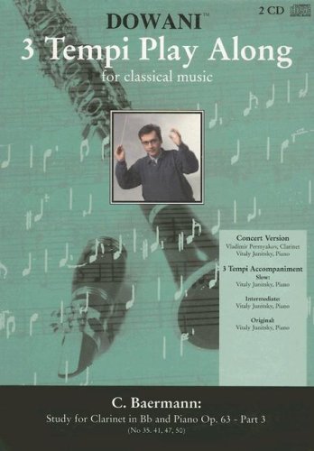 Baermann, Study for Clarinet in Bb and Piano Op. 63 - Part 3 (3 Tempi Play Along) Sheet Music