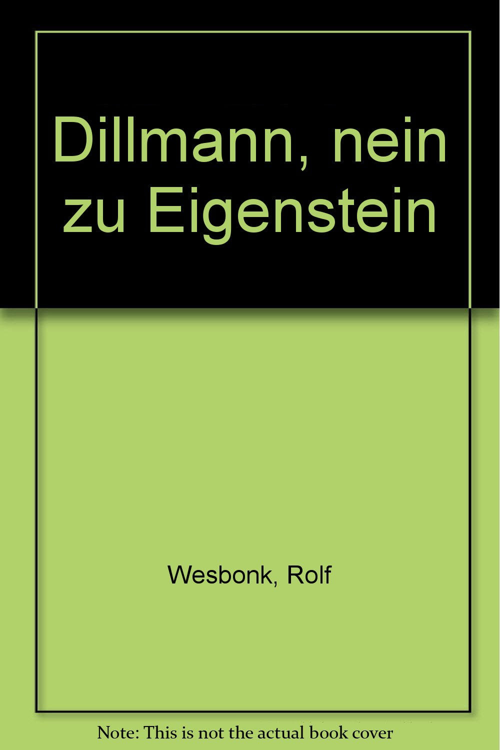 Dillmann, nein zu Eigenstein book