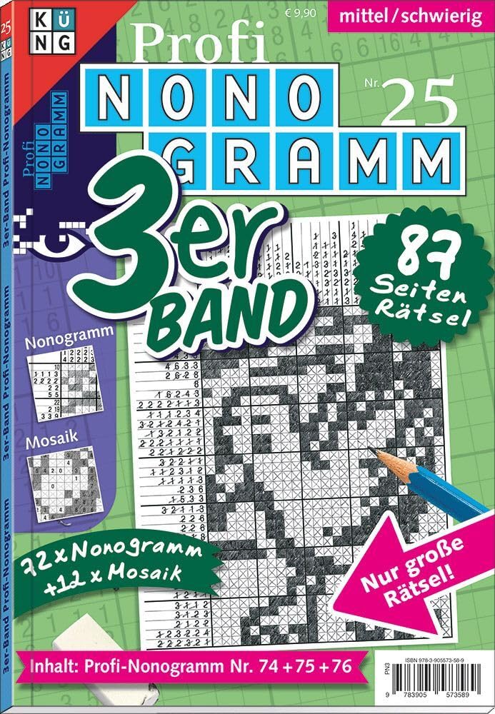 Profi-Nonogramm 3er-Band Nr. 25 (Pic-a-Pix: Logik-Rätsel): Rätsel fürs Auge Leisure & Fun