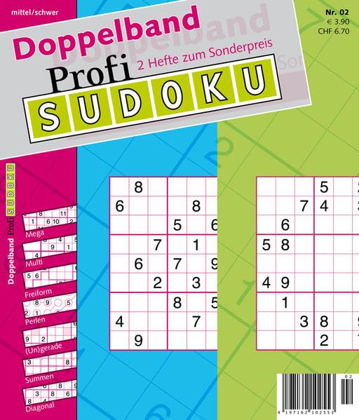 Profi-Sudoku Doppelband 02: Schwierigkeitsgrad: mittel/schwer Manga
